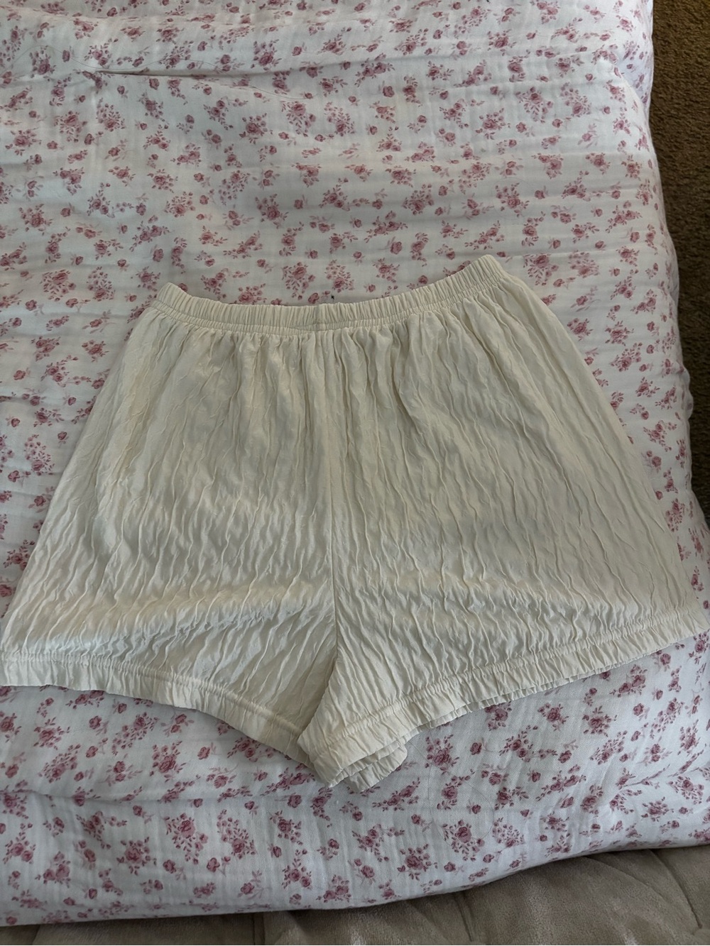 Victoria's Secret Cream Crinkle Sleep Shorts